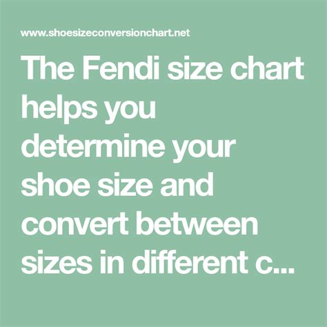 Fendi size chart for women